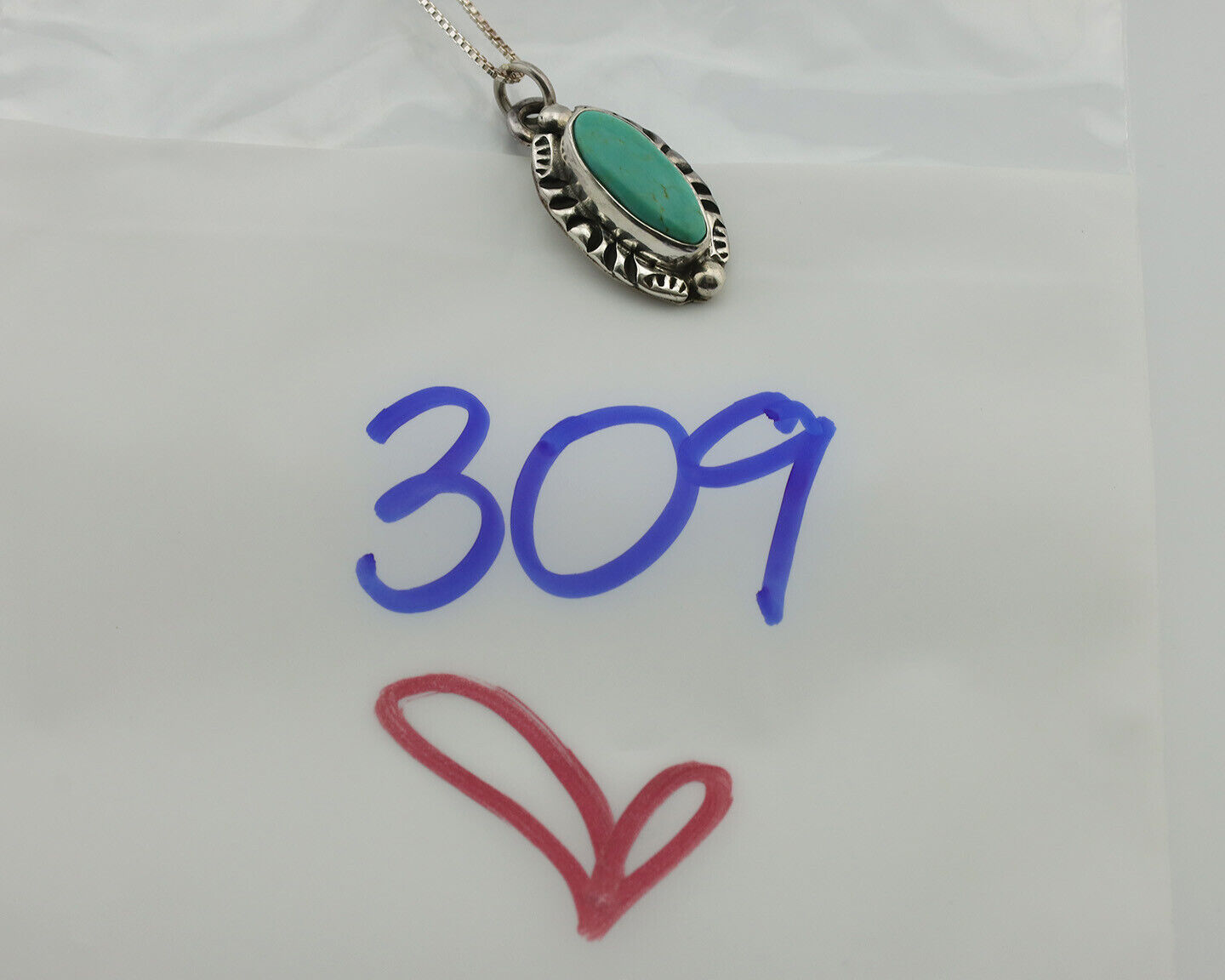 Navajo Necklace .925 Silver Arizona Turquoise Artist Gecko C.1980's
