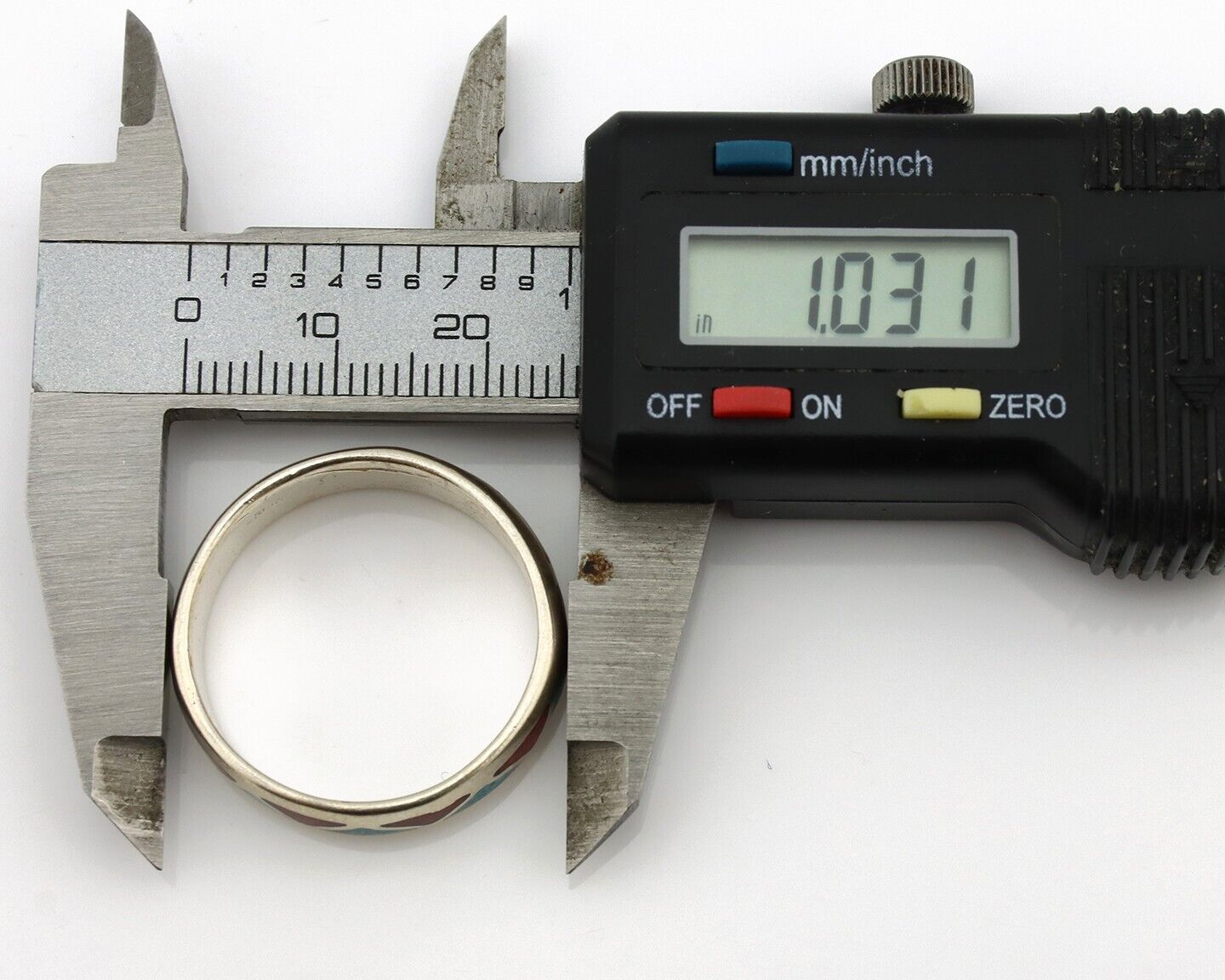 Navajo Chip Inlay Ring 925 Silver Sleeping Beauty Turquoise & Coral Silver Cloud