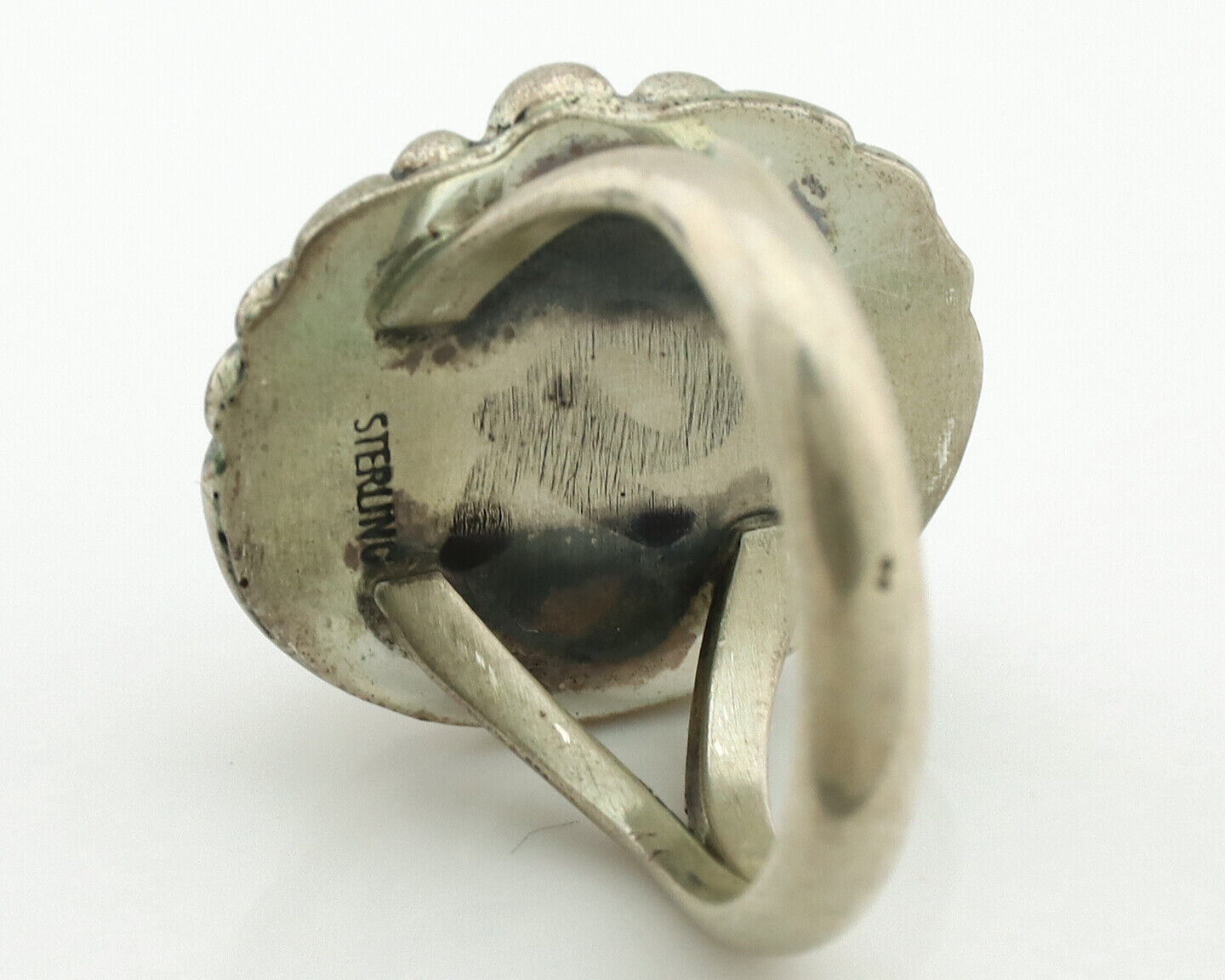 Navajo Ring .925 Silver Natural Blue Turquoise Native American Artist C.1980's