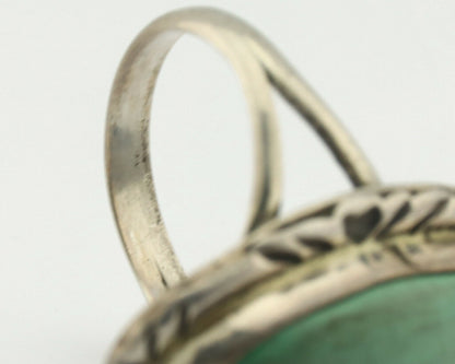 Navajo Ring .925 Silver Natural Turquoise Artist Signed Native American C.80's