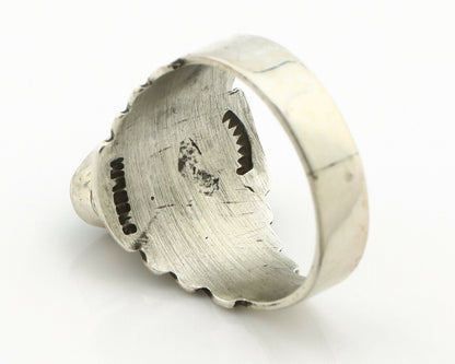 Navajo Ring .925 Silver Blue Green Arizona Turquoise Artist Signed Apache C.80's