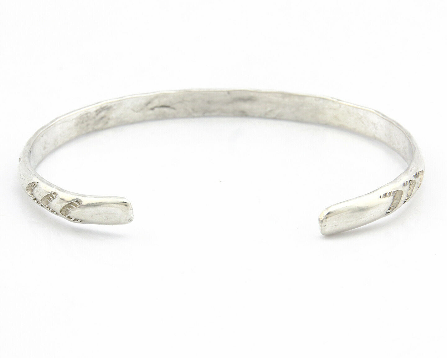 Navajo Bracelet .925 Silver Hand Stamped Arrow Head Artist I Montoya C.80's