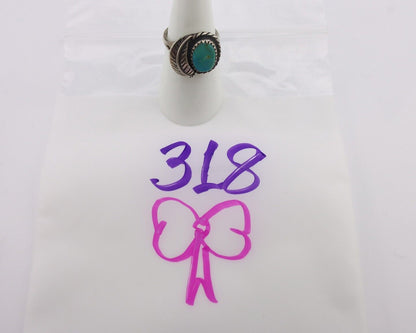 Navajo Handmade Ring 925 Silver Kingman Turquoise Native Artist C.80's