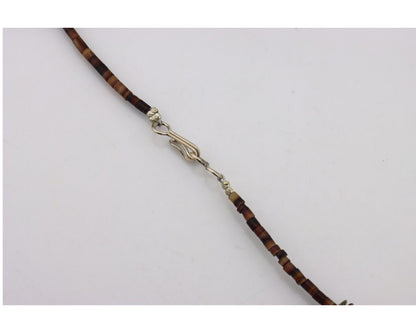 Navajo Necklace 925 Silver Natural Manassas Turquoise Native Artist C.80's