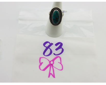 Navajo Ring .925 Silver Blue Gem Turquoise Artist Signed M Begay C.80's