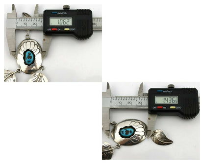 Navajo Necklace .925 Silver Sleeping Beauty Turquoise Signed M C.80's