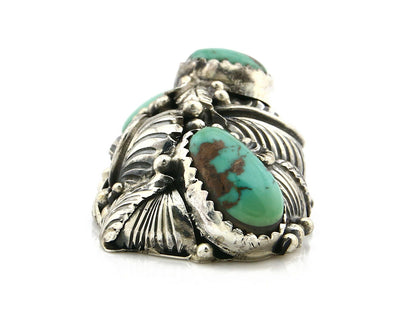 Navajo Pendant .925 Silver Kingman Turquoise Signed Artist Tom Willeto C.80's