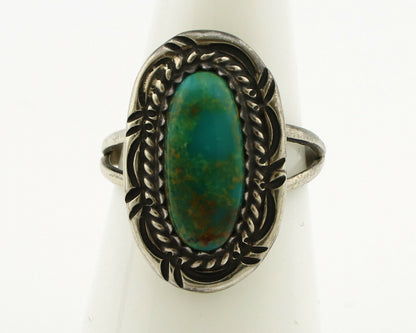 Navajo Ring .925 Silver Royston Turquoise Native American Artist C.1980's