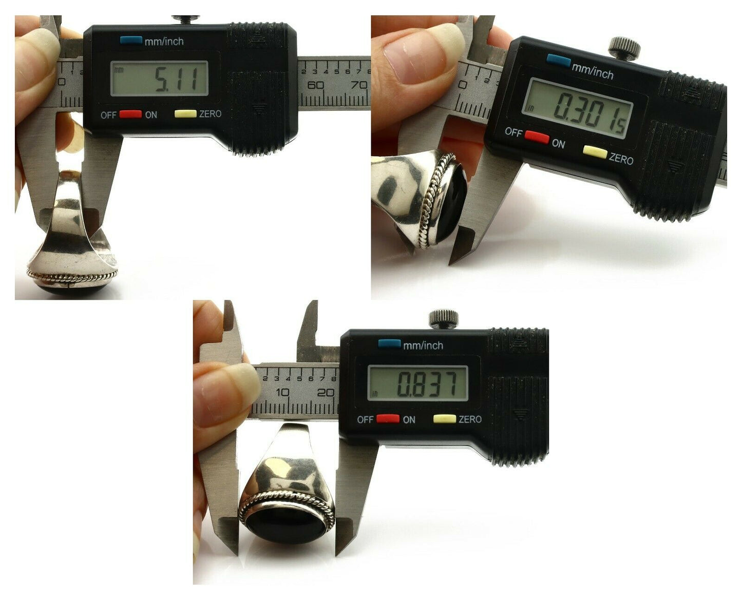 Navajo Ring .925 Silver Handmade Black Onyx Native American Artist C.80's