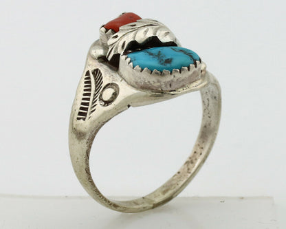 Navajo Ring .925 Silver Sleeping Beauty Turquoise Native Artist C.1980's