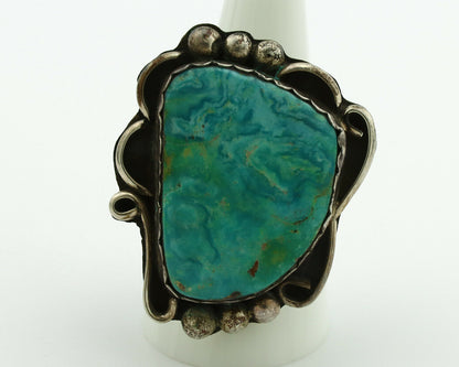Navajo Ring .925 Silver Kingman Turquoise Native American Artist C.1980's