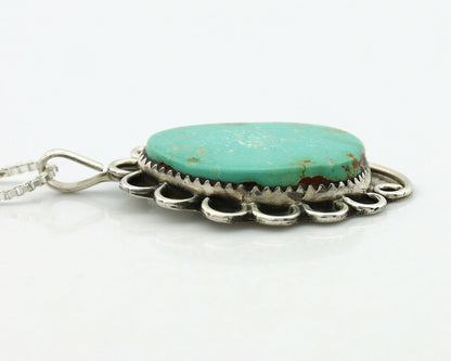 Navajo Necklace .925 Silver Kingman Turquoise Native Artist C.1980's
