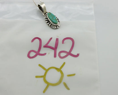Navajo Necklace 925 Silver Kingman Turquoise Artist Signed Gecko C.80's
