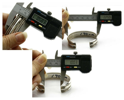 Navajo Bracelet .925 Silver Handmade Hand Stamped Signed Artist TAHE Circa 1980s