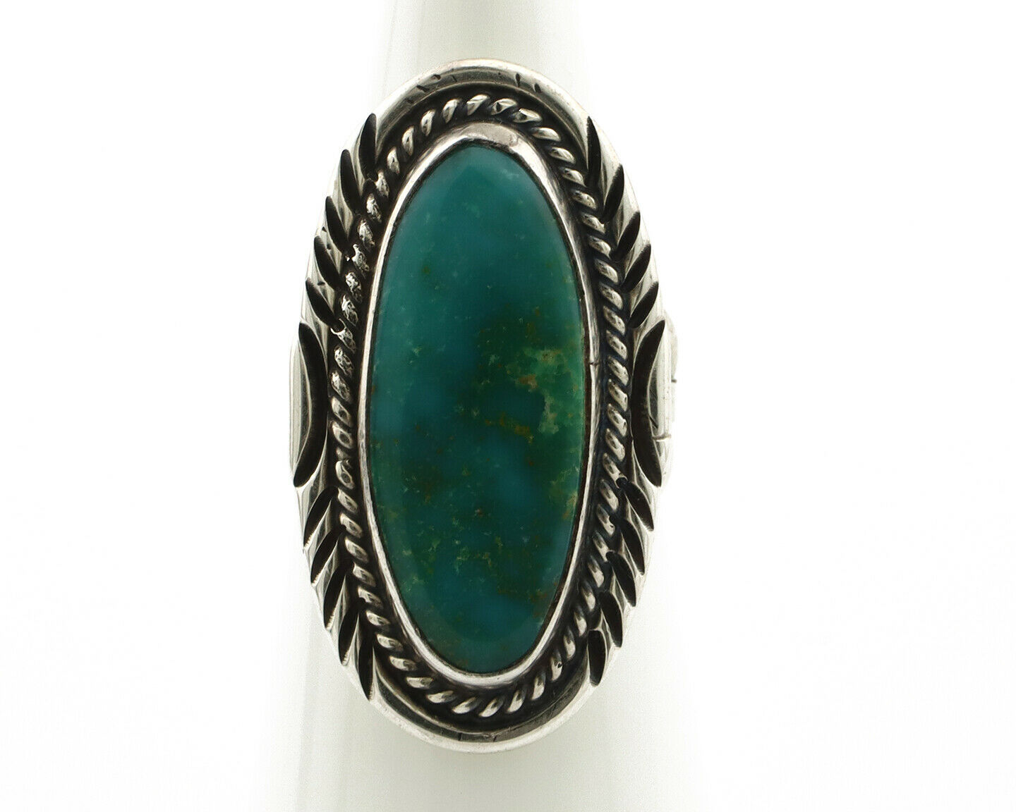 Navajo Ring .925 Silver Kingman Turquoise Native American Artist C.80's