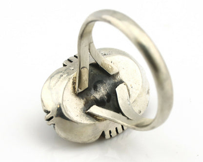 Navajo Ring .925 Silver Kingman Turquoise Handmade Native American Artist C.80's