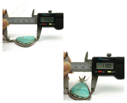 Navajo Handmade Pendant Necklace .925 Silver Artist Signed Sunrise C.80's