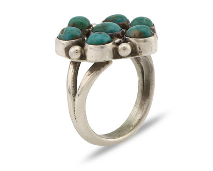 Navajo Ring .925 Silver Natural Blue Turquoise Native American Artist C.80's
