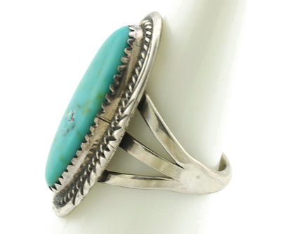 Navajo Ring 925 Silver Natural Blue Turquoise Artist Native C.80's