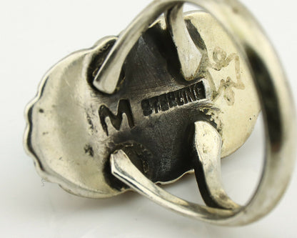Navajo Ring .925 Silver Arizona Turquoise Signed M Montoya C.80's