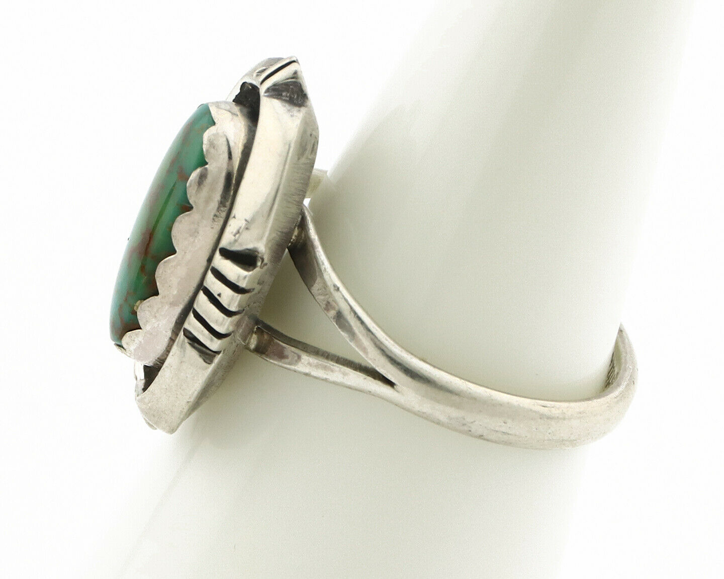 Navajo Ring .925 Silver Kingman Turquoise Handmade Native American Artist C.80's