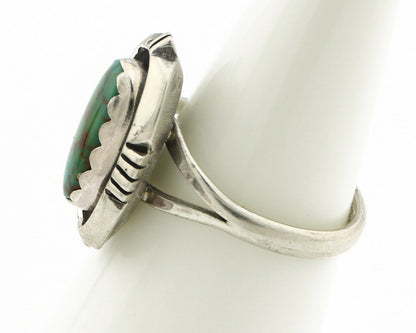 Navajo Ring .925 Silver Kingman Turquoise Handmade Native American Artist C.80's
