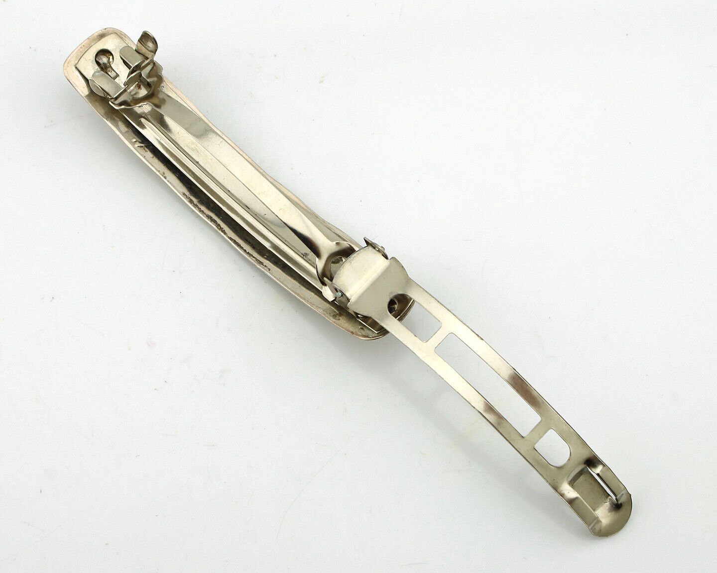 Women's Navajo Hair Clip Barrette .925 Silver Hand Stamped Artist C Montoya C80s