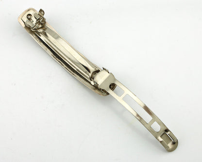 Women's Navajo Hair Clip Barrette .925 Silver Hand Stamped Artist C Montoya C80s