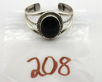 Navajo Bracelet .925 Silver Black Onyx Artist Native American C.90's