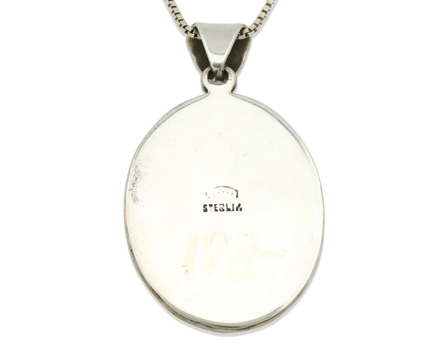 Navajo Handmade Pendant Necklace .925 Silver Artist Signed Sunrise C.80's