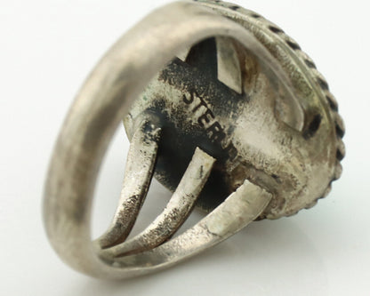 Navajo Ring .925 Silver Natural Blue Turquoise Native American Artist C.1980's
