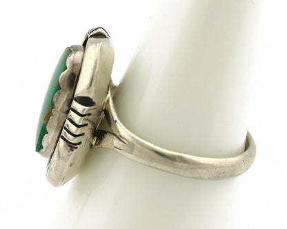 Navajo Ring .925 Silver Kingman Turquoise Handmade Native American Artist C.80's