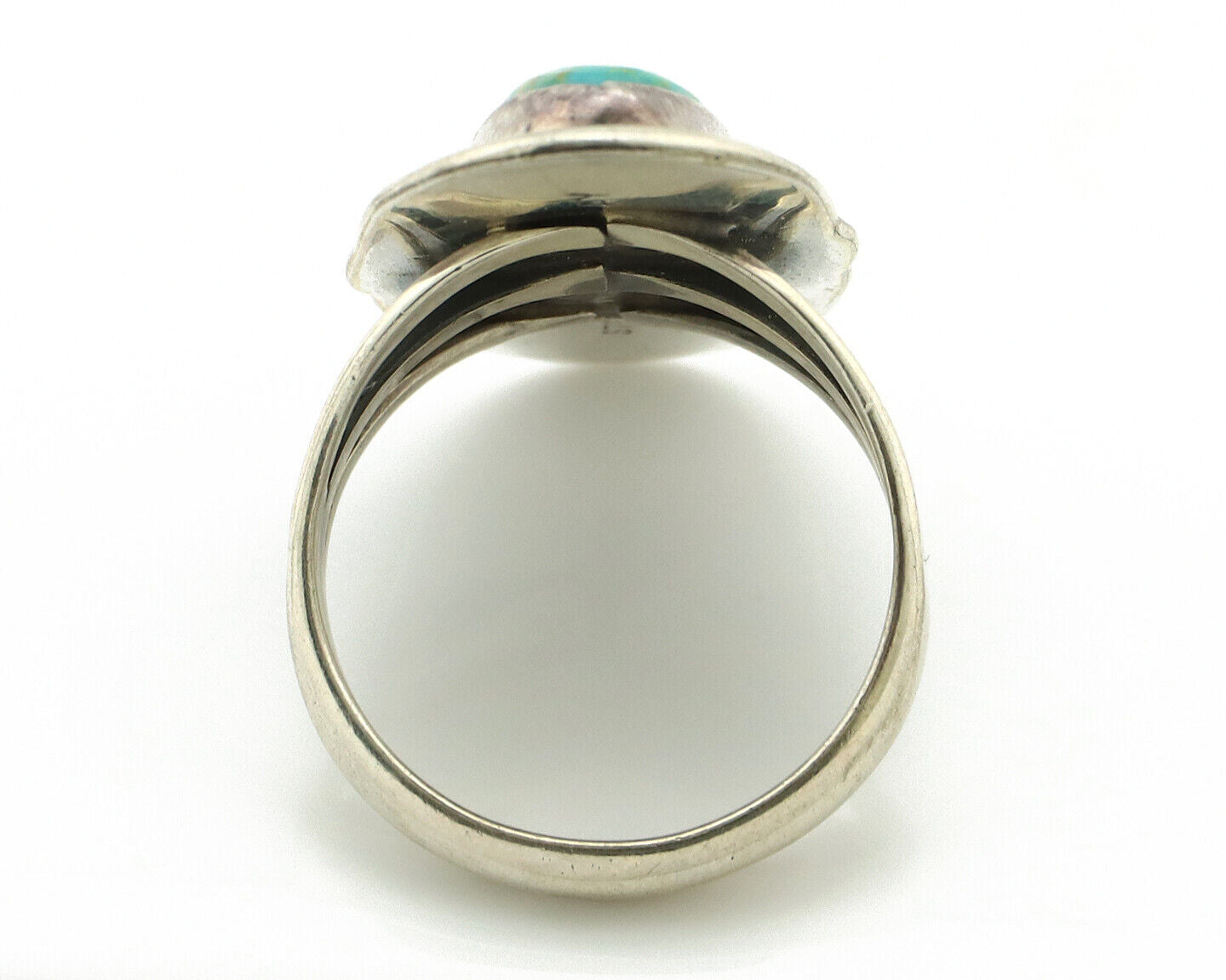 Navajo Ring 925 Silver Southwest Blue Turquoise Artist Signed Begay C.80's