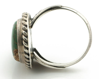 Navajo Ring .925 Silver Manassas Turquoise Native Artist Signed C.80's