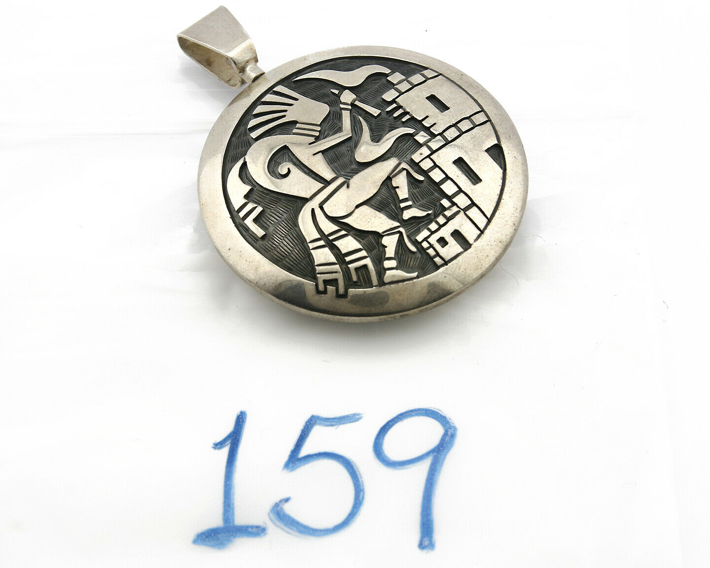 Navajo Spinner Pictograph Spinner Signed Artist TT .925 SOLID Silver Circa 80's