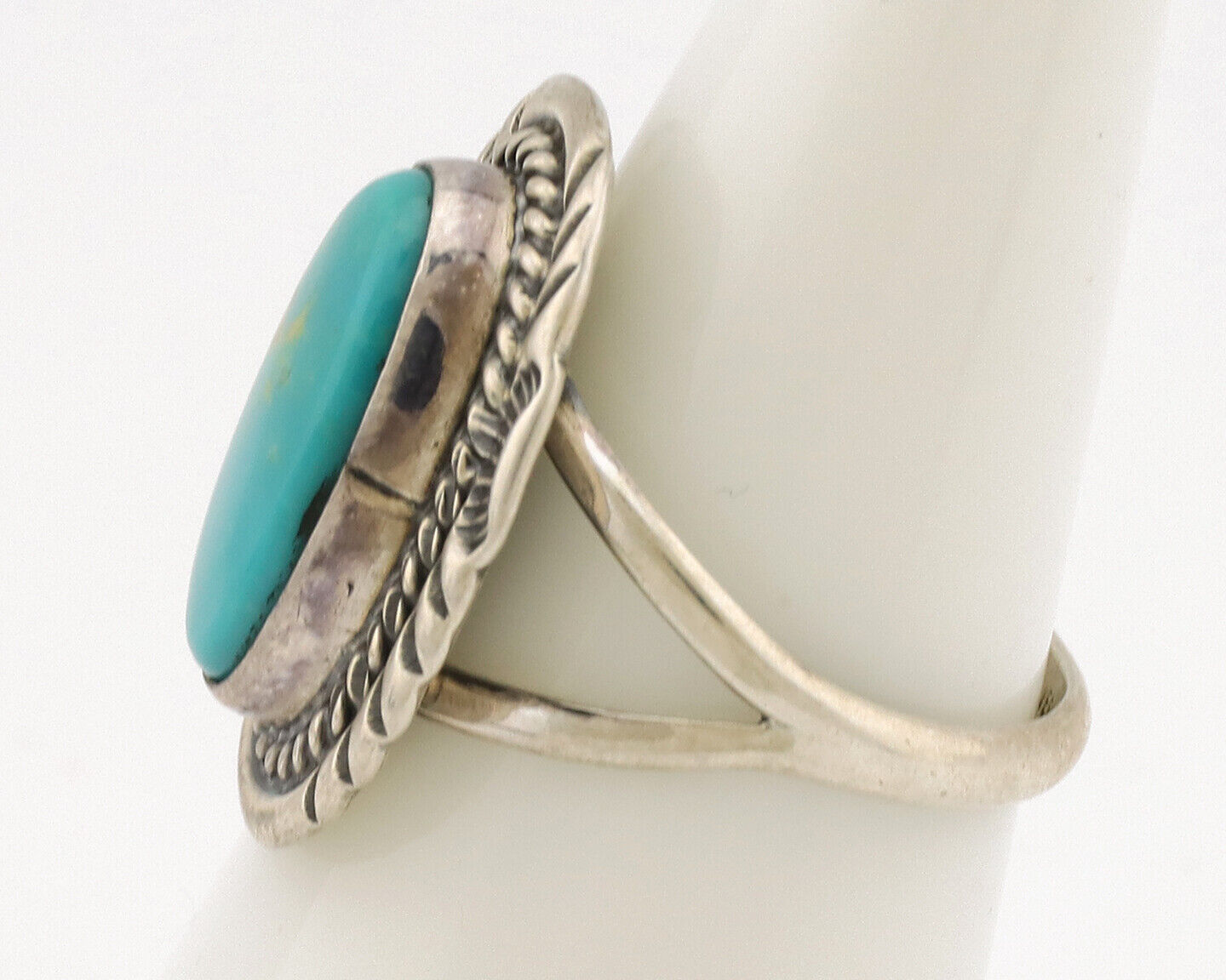 Navajo Ring .925 Silver Turquoise Mountain Native American Artist C.1980's