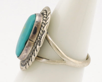 Navajo Ring .925 Silver Turquoise Mountain Native American Artist C.1980's