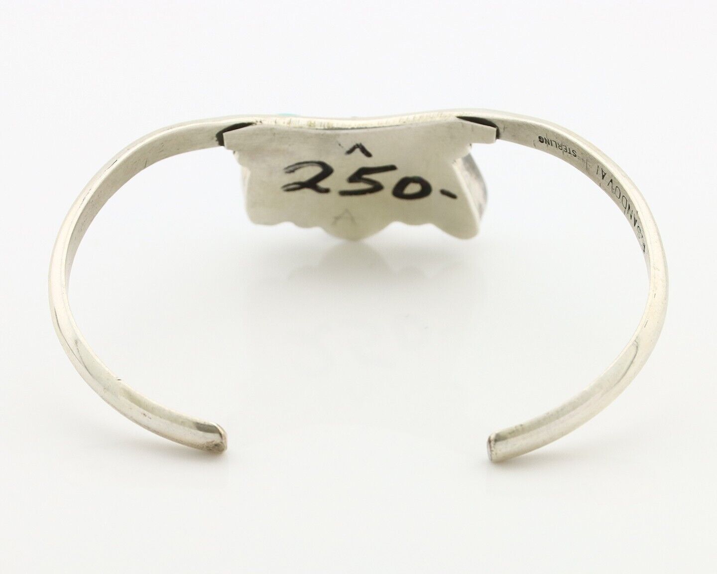 Navajo Link Bracelet .925 Silver Blue Turquoise Native American Artist C.80's