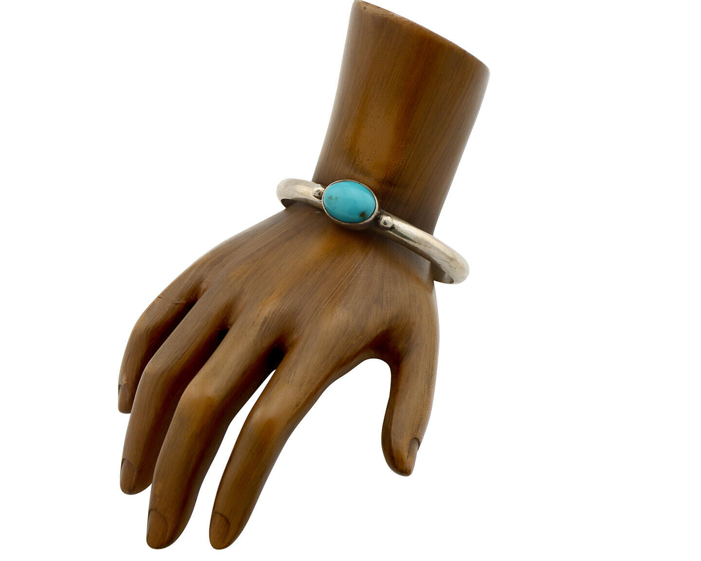 Navajo Bracelet .925 Silver Morenci Turquoise Native American Artist C.80's