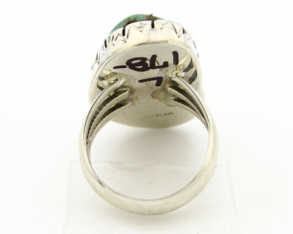 Navajo Turquoise Ring .925 Silver Handmade Signed Wayne Etsitty C.80's