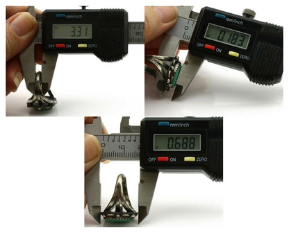 Navajo Ring .925 Silver Blue Turquoise Artist Signed F C.1980's