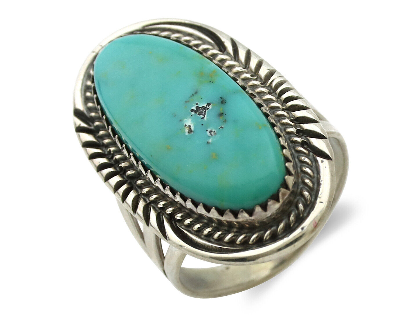 Navajo Ring 925 Silver Natural Blue Turquoise Artist Native C.80's