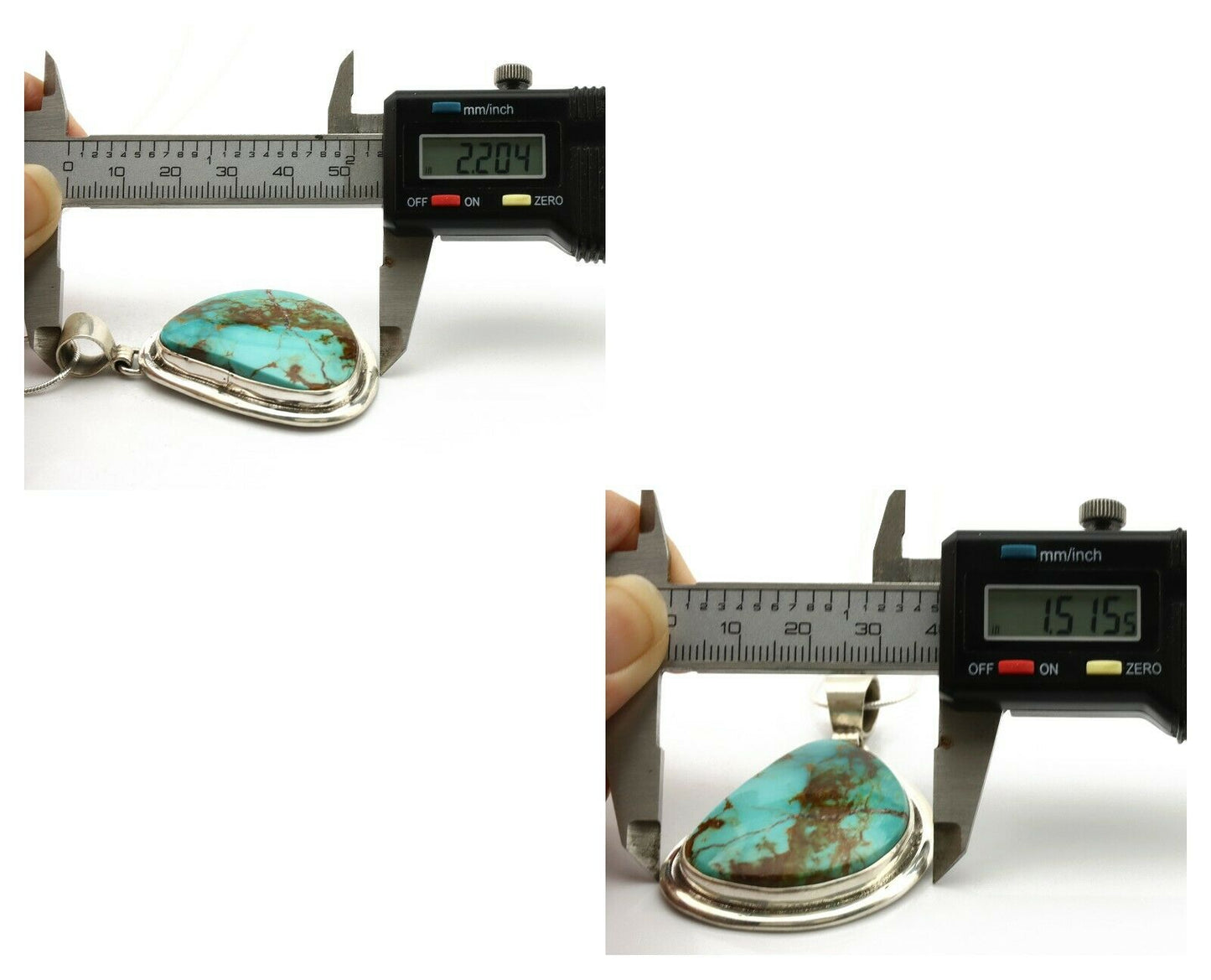 Navajo Necklace .925 Silver Royston Turquoise Signed Sun C.1980's