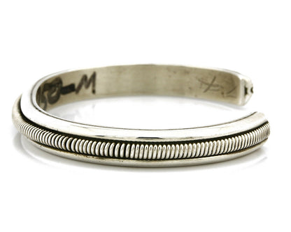 Women's Navajo Bracelet .925 Silver Handmade Cuff Signed L. James C.1980's