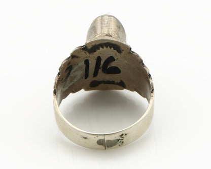 Navajo Ring .925 Silver Kingman Turquoise Artist Signed Apache C.80's