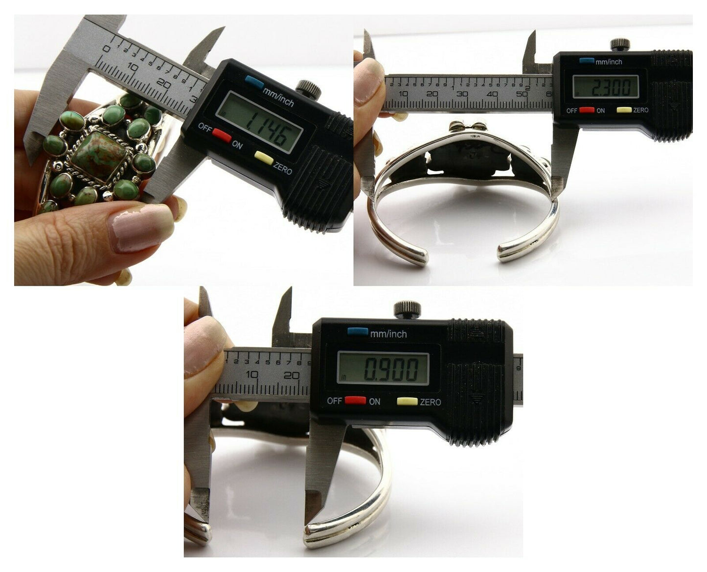 Navajo Bracelet 925 Silver Turquoise Cuff Artist LY Native C.80's