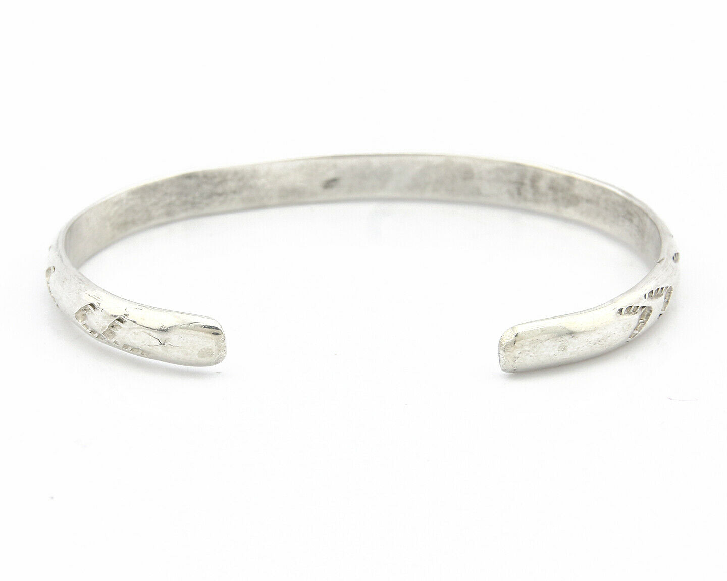 Navajo Bracelet .925 Silver Hand Stamped Arrow Head Artist Montoya C.80's