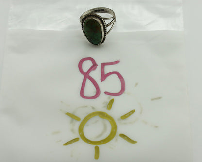 Navajo Ring 925 Silver Turq Mtn Turquoise Native American Artist C.80's