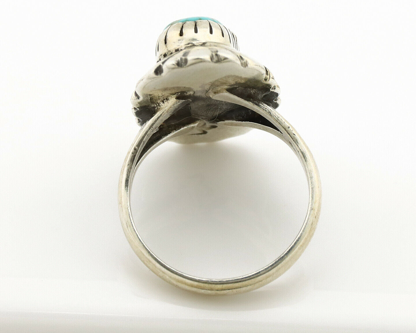 Navajo Ring .925 Silver Arizona Turquoise Signed M Montoya C.80's
