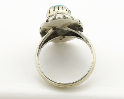 Navajo Ring .925 Silver Arizona Turquoise Signed M Montoya C.80's